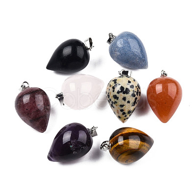 Natural Mixed Gemstone Pendants G-N0326-100-1