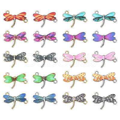 20Pcs Alloy Enamel Connector Charms ENAM-YW0003-55-1