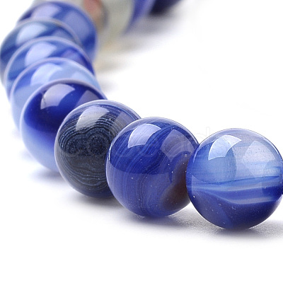 Natural Striped Agate/Banded Agate Beads Strands G-S259-04B-8mm-1