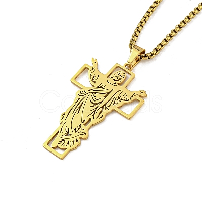 PVD Vacuum Plating 201 Stainless Steel Pendant Necklaces for Man NJEW-Q336-03D-G-1