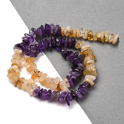 Natural Citrine & Amethyst Beads Strands G-L610-A06-A01-1