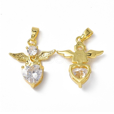 Brass Rhinestone Pendants KK-P223-21G-02-1