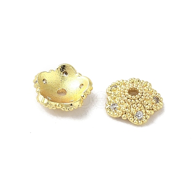 Rack Plating Brass Beads Caps KK-B088-04B-G-1