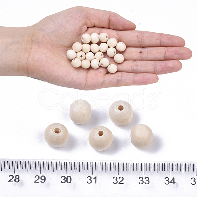 Unfinished Natural Wood Beads X-WOOD-S651-A10mm-LF-1