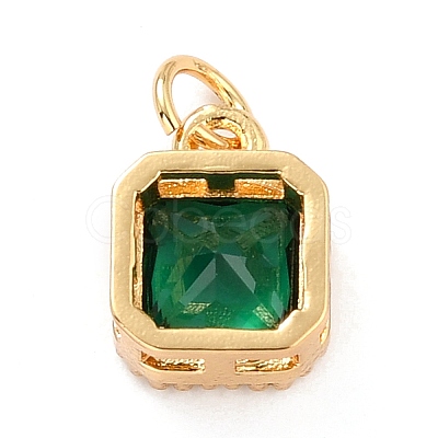 Real 18K Gold Plated Brass Inlaid Cubic Zirconia Charms ZIRC-L100-073G-01-1