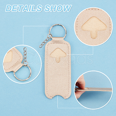 WADORN 5Pcs 5 Colors Portable PU Imitation Leather Chapstick Keychain Holder AJEW-WR0001-37-1