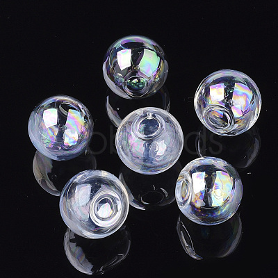 Round Handmade One Hole Blown Glass Globe Ball Bottles X-BLOW-R002-25mm-AB-1