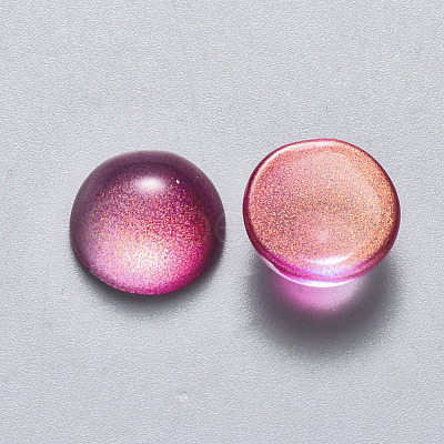 Transparent Spray Painted Glass Cabochons GLAA-S190-013C-C02-1