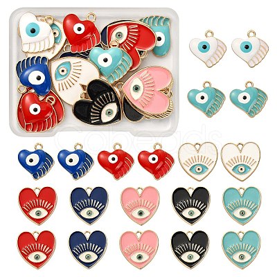 20Pcs 10 Style Rack Plating Alloy Enamel Pendants ENAM-SZ0002-62-1