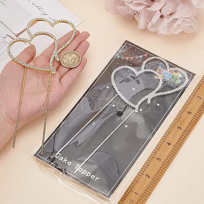 Fingerinspire 2Pcs 2 Colors Alloy Rhinestone Insert Card AJEW-FG0001-72-1