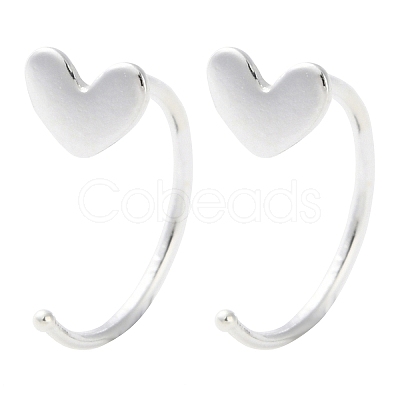 999 Sterling Silver Pull Through Earrings EJEW-P296-26B-S-1