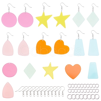 SUNNYCLUE DIY 6Pairs Solid Color Earring Making Kits DIY-SC0015-32P-1