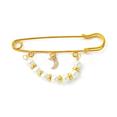 Shell Pearl & Brass Beaded Brooch JEWB-BR00163-1