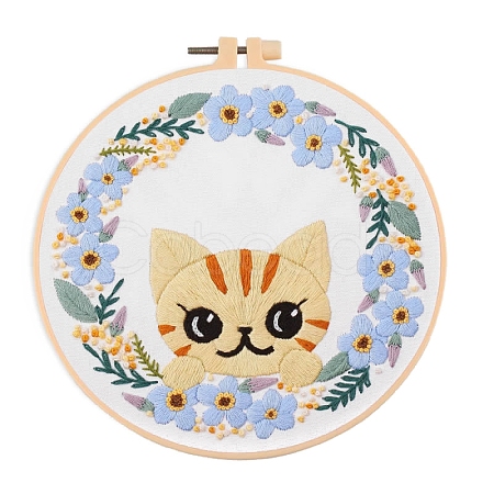 Cat Pattern DIY Embroidery Kits PW-WG87284-02-1