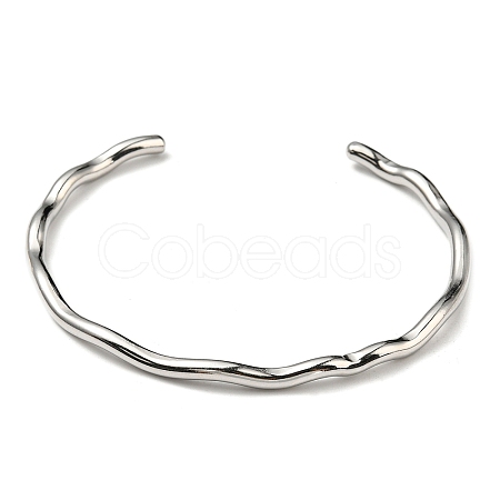 Non-Tarnish 304 Stainless Steel Cuff Bangles BJEW-H323-01P-1