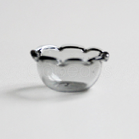 Flower Shape Transparent Miniature Glass Vase Bottles WG49445-06-1
