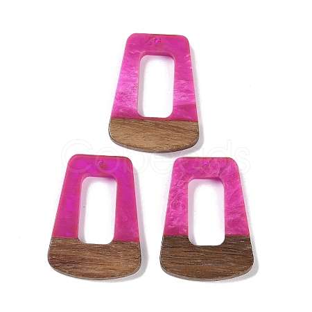 Resin & Wood Pendants WOOD-F015-11G-1