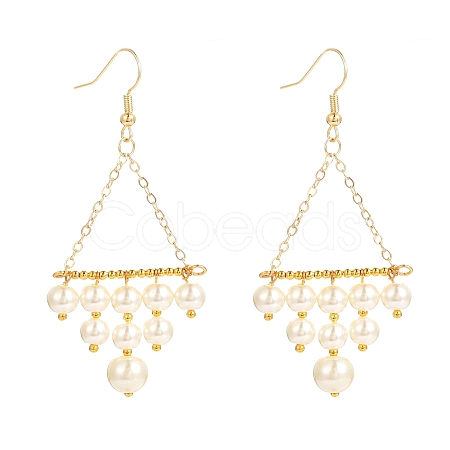 Vintage Glass Pearl Dangle Earrings for Girl Women Gift EJEW-TA00007-1