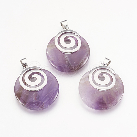 Natural Amethyst Pendants KK-F751-D04-1