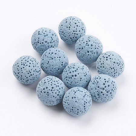 Unwaxed Natural Lava Rock Beads G-I190-14mm-B02-1