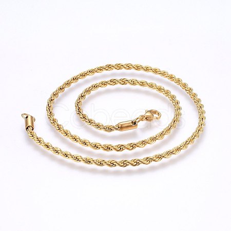 304 Stainless Steel Rope Chain Necklaces NJEW-F226-03G-07-1