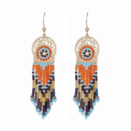 Craftdady Seed Beads Dangle Earrings EJEW-CD0001-01-1