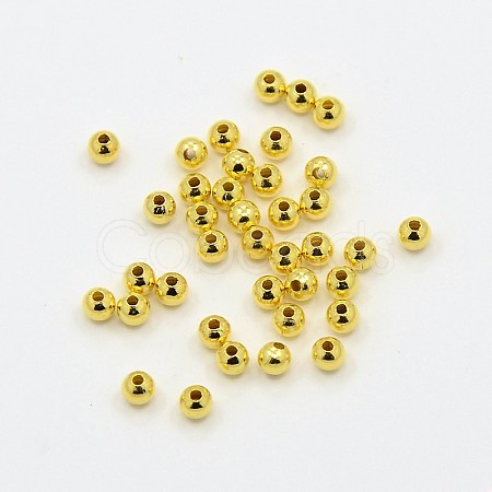 Eco-Friendly Brass Smooth Round Beads KK-D322-G-2.5mm-RS-1