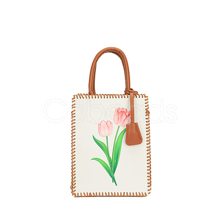 DIY Flower Pattern Tote Bag Making Kits PURS-PW0010-48A-1