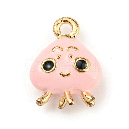 Marine Animal Alloy Enamel Charms Golden ENAM-A145-04G-01-1