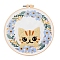 Cat Pattern DIY Embroidery Kits, Including Embroidery Cloth & Thread, Needle, Embroidery Hoop, Instruction Sheet, Moccasin, 300x300mm