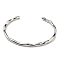 Non-Tarnish 304 Stainless Steel Cuff Bangles, Stainless Steel Color, Inner Diameter: 2x2-1/4 inch(5x5.8cm)