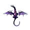 Alloy Enamel Brooch, Dragon, Purple, 79x88mm