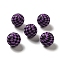 Opaque Silicone Beads, Round with Tartan, Medium Orchid, 15x14.5mm, Hole: 2.3mm