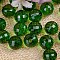 Transparent Acrylic Beads, Round, Dark Green, 12mm