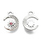 Alloy Pendants, with Light Rose Rhinestone, Cadmium Free & Nickel Free & Lead Free, Moon & Star, Platinum, 15.5x11.5x2.5mm, Hole: 1.8mm