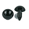 Plastic Doll Eyes, Craft Safety Eyes, with Spacer, for Doll Making, Half Round, Black, 8mm