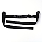 Nylon Skateboard Handles, with Plastic Clasps, Black, 41x2.6x0.15cm