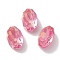 Glass Rhinestone Cabochons, Point Back & Back Plated, Faceted, Oval, Fuchsia, 14x9.1x5mm