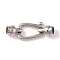 Non-Tarnish 304 Stainless Steel Cord Locks, Polished, Stainless Steel Color, 35x13x7.5mm, Hole: 5mm