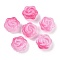 Transparent Spray Paint Glass Beads, Rose, Hot Pink, 15x15x8mm, Hole: 1.2mm