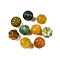 Dyed Natural Agate Grooved Beads, Pumpkin Shaped Beads, Mixed Color, 14x13~14mm, Hole: 1.5mm