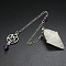 Natural Quartz Crystal Dowsing Pendulum Big Pendants, Undyed, with Platinum Plated Metal Findings, Cone Charm, 240mm