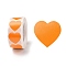 Heart Paper Stickers, Adhesive Labels Roll Stickers, Gift Tag, for Envelopes, Party, Presents Decoration, Dark Orange, 25x24x0.1mm, 500pcs/roll