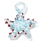 Handmade Lampwork Pendants, Starfish, Light Sky Blue, 34~40x31~36.5x6~9mm, Hole: 3~7mm