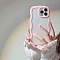 Wave Frame Clear Case TPU Plastic Mobile Phone Cover, Pearl Pink, 16.1x7.85x0.8cm, Fit for iphone 14 Plus