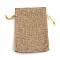 Polyester Imitation Burlap Packing Pouches Drawstring Bags, Peru, 18x13cm