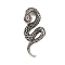 316 Surgical Stainless Steel Rhinestone Pendants, Snake, 41x18.5x10.5mm, Hole: 10x5.5mm