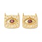 Rack Plating Brass Cubic Zirconia Pendants, Cadmium Free & Nickel Free & Lead Free, Real 18K Gold Plated, Square, Dark Red, 23x22x3~5mm, Hole: 3mm