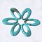 Acrylic Pendants, Imitation Gemstone Style, Oval, Dark Turquoise, 47x25x4.5mm, Hole: 1.8mm, about 170pcs/500g