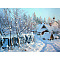 DIY Winter Snowy House Scenery Diamond Painting Kits, including Resin Rhinestones, Diamond Sticky Pen, Tray Plate and Glue Clay, Colorful, 300x400mm